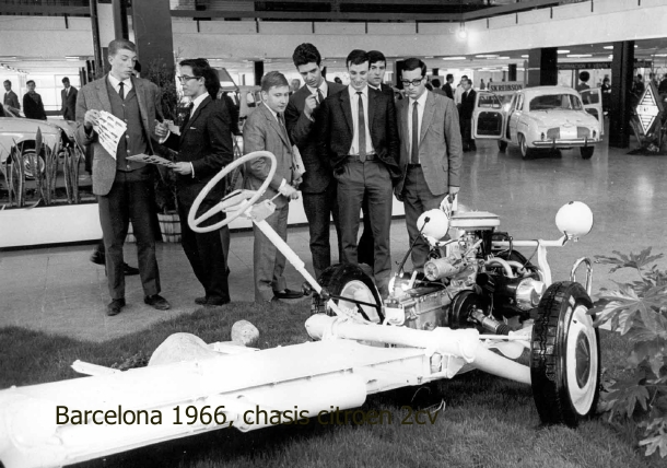 Salón automóvil Barcelona 1966 chasis Citroën 2cv